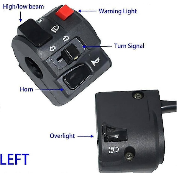 1 Par Motorcykelstyre Strömbrytare Kontroller Blinkers Signal Horn Startknapp-QH