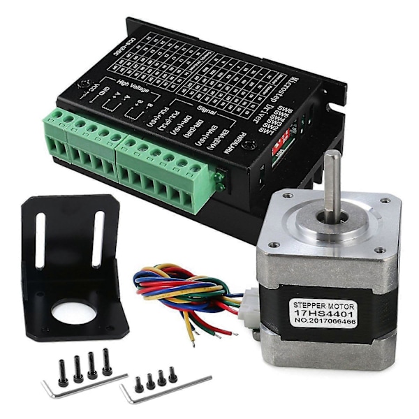 TB6600 4A 9-42V Stepper Motor Driver CNC-kontroller med Stepper Motor Nema 17 Bipolær 1.7A 40N.Cm