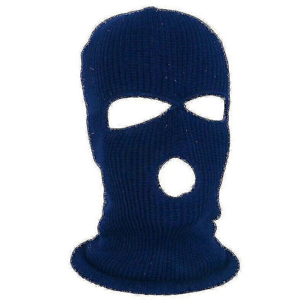 (Laivastonsininen) Kokokasvoinen hiihtomaski Talvipipo 3-reikäinen Balaclava Pipo Hattu Huppu Lämmin Taktinen Pipo
