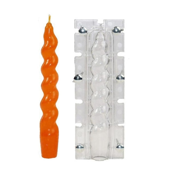 DIY Spiralformet Lysestøbeform Kirke Bryllup Lang Stang Lysfremstillingsværktøj Let at Afforme Lysestøbeform Krukke Akryl Sæt, B