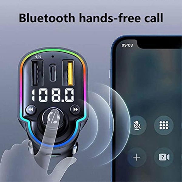 Bluetooth-kompatibel MP3-spiller Håndfri samtale Spiller USB-portlader Egnet for biler med 12V - 24V
