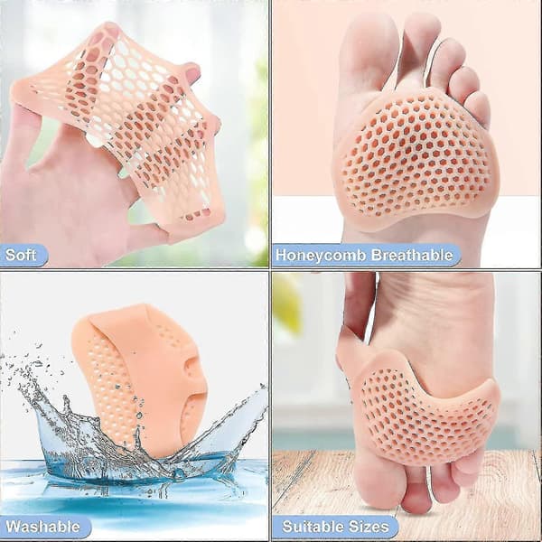 12 Stykker Silikon Kompatible Withefoot Pads Med Perkompatible Mederte Pustende Smertelindrende Fotputer