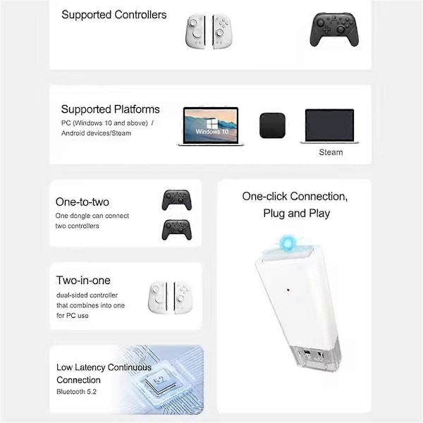 Til Black Myth: Wu-Kong Bluetooth Receiver 2 i 1 Controller