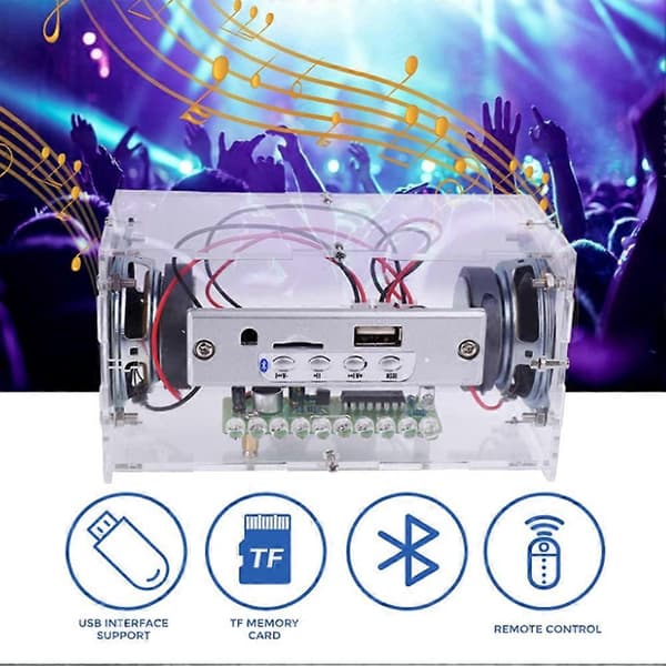 DIY Bluetooth-högtalarkit med LED-blixtljus Lödprojekt USB Mini Hem Stereo Ljudförstärkare DIY-kit