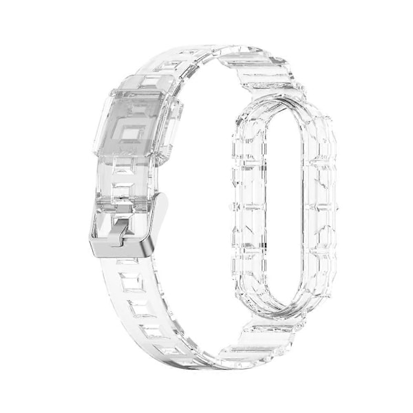 Smart Watch Ersättningsarmband PU Mjukt Gummi Smart Watch Armband för Xiaomi Band 7 Transparent Vit