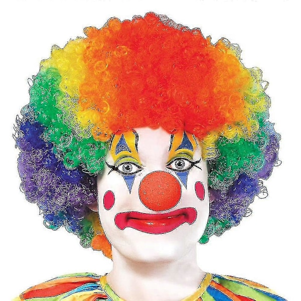 5-pak Clown Kostyme Sett - Clown Parykk, Nese, Vest For Cheer Cosplayfester Karnevaler Kles Opp