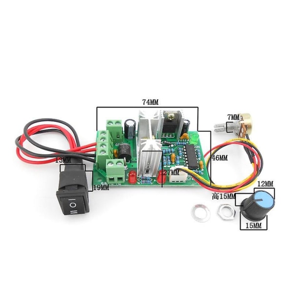 Pwm Dc Motor Hastighedsregulator Switch Dc 20a Strømkontrol 10-60v Pwm Dc Controller 150w 12v 24v