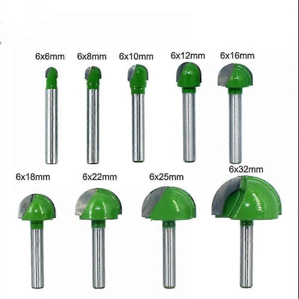 5 stk 6mm Kuleformet Fryserbitsett Rund Boks Solid Karbid Radius