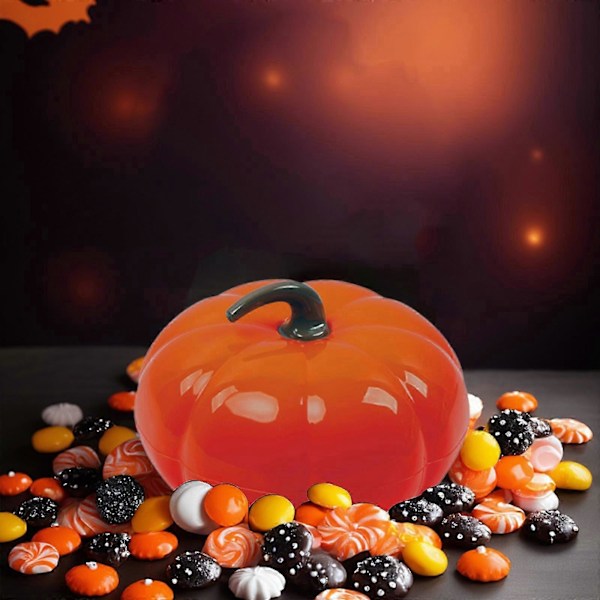 Halloween Kostumer Græskar Rum med Låg Slikæske Stue Sofabord Snack Melon Opbevaringsboks Kreative Græskarformede Frugtplader