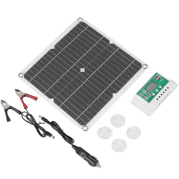 12w Solpanel Kit 60a 12v Batterilader Med Controller Caravan Båd