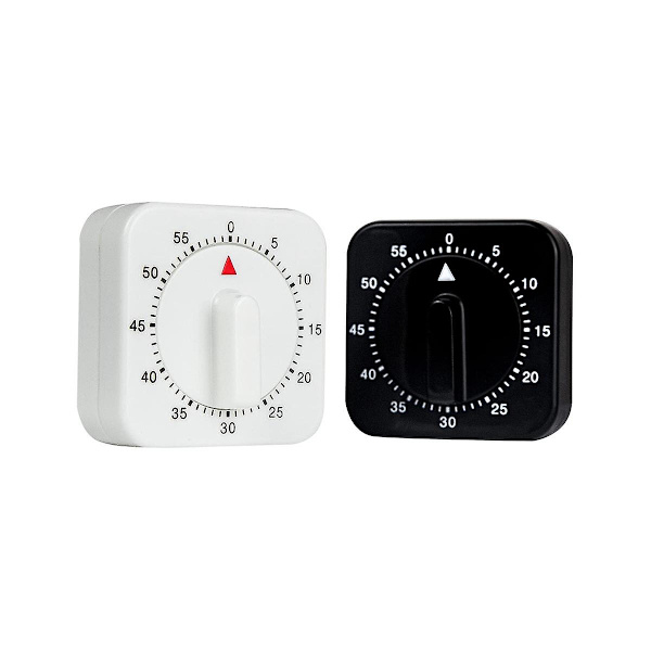2-pack Kvadratisk 60 Mekanisk Kökstimer, Kocktimer Klocka Med Hög Alarm