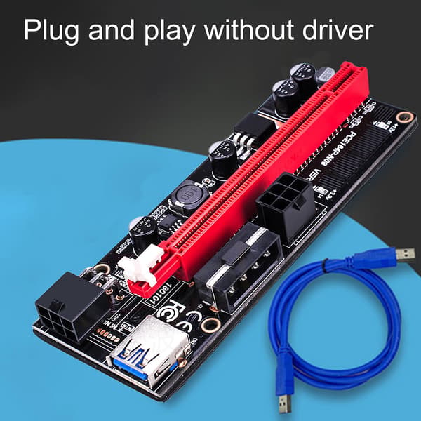 VER009S Bärbar USB 3.0 PCI-E 1X till 16X GPU Express Riserkort för Miner