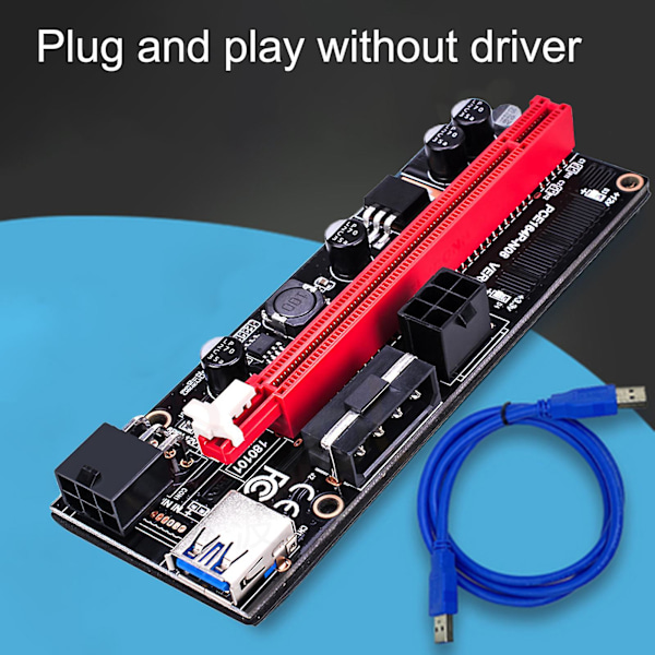 VER009S Kannettava USB 3.0 PCI-E 1X - 16X GPU Express Riser -kortti kaivurille