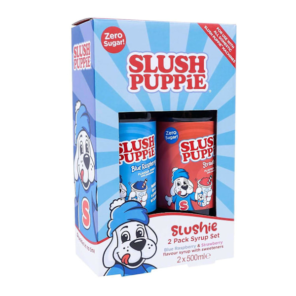 Slush Puppie Zero Sugar Blåbær og Jordbærsirupsett