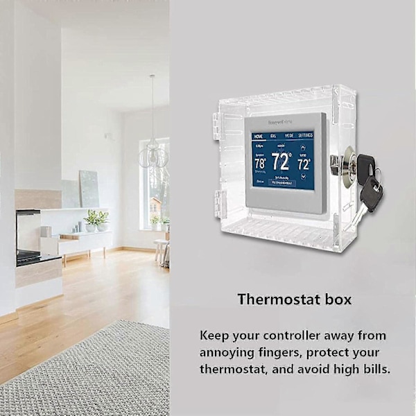 Termostatdæksel, Universal Termostat Låseboks Med Lås, Klar Stor Termostatbeskytter Til Termostat På Væggen, Termostatpanel Låsebeskytter Til Hjemmet, B