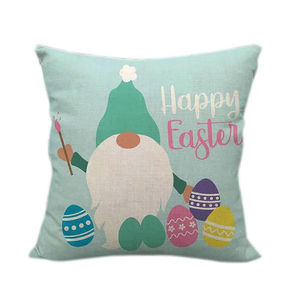 4 st Happy Rabbit Goblin Ägg Tryck Linne Påsk Kuddfodral Soffa Heminredning
