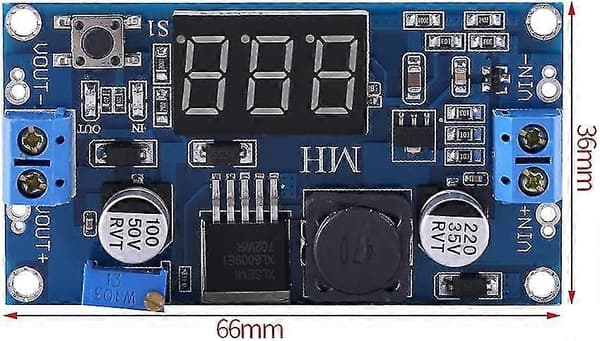 DC-til-DC Boost Modul, Power Step Up Konverter Regulator Spændingskonverter med Digital Voltmeter (1 stk, Blå) -Z
