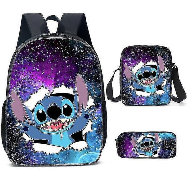 Stitch Skoletaske Rygsæk i Tre Dele Style 25