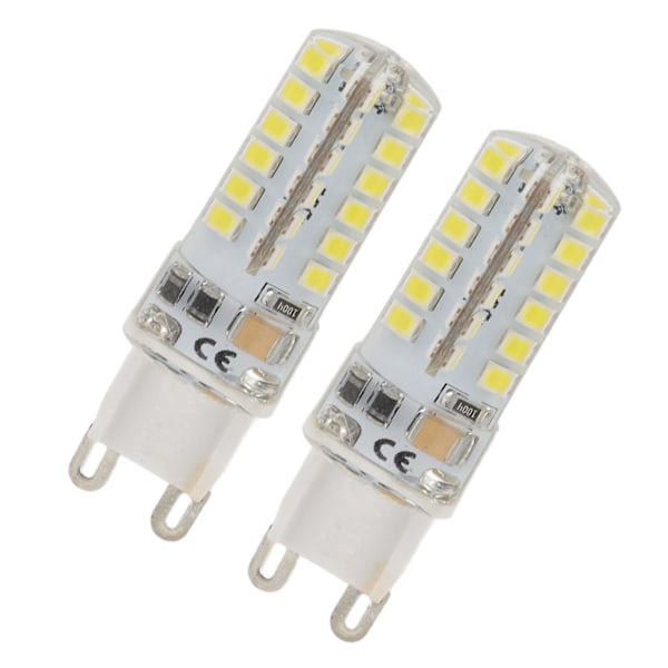 2 st Dimbar G9 LED-lampor 6000K Vitt Ljus för Taklampa 110V