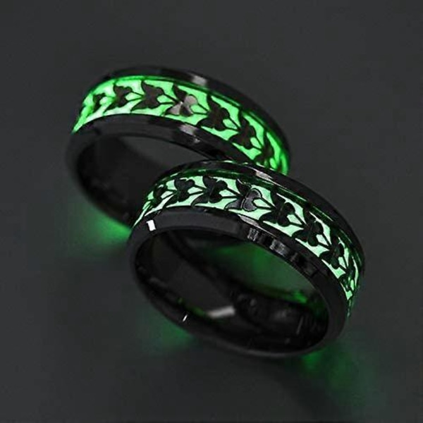 Glødende Ringe Til Kvinder Mænd Rustfrit Stål Sommerfugl Venus Orb Ring Gløder I Mørket Ring Trendy Søde Ringe Til Mænd Sarte