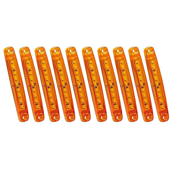 10 stk Amber 9 LED Forseglede Sidemarkør Klaringslys Signal Lys 12v For Bil Lastebil Tilhenger Lorry