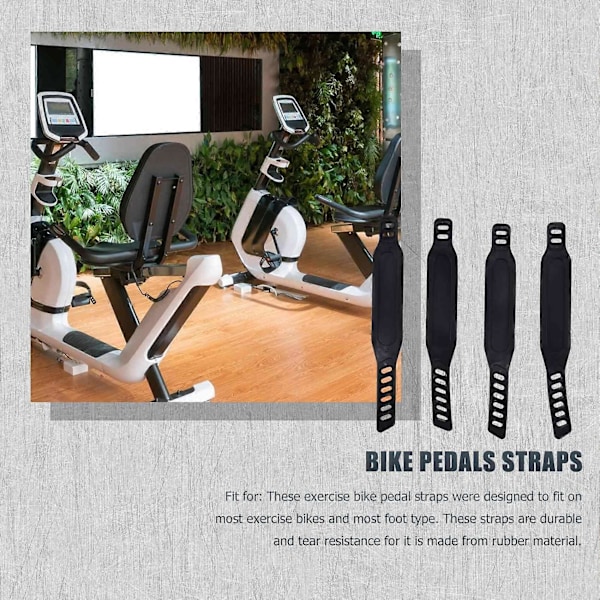 2 Par Pedalremmar för Cykel Justerbar Längd Universal Pedal Spinning Träning Cykel Hem eller Gym