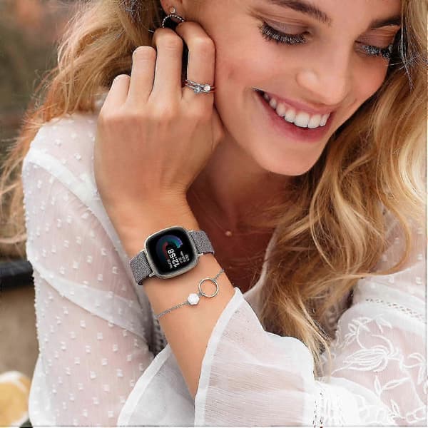 6-pak nylonremme til Fitbit Versa 3/4/Sense 2: Elastiske erstatningsremme
