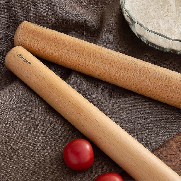 Kjevle for baking, tre, pizzadeig, 15 tommer, glatt konstruksjon & enkel å rulle