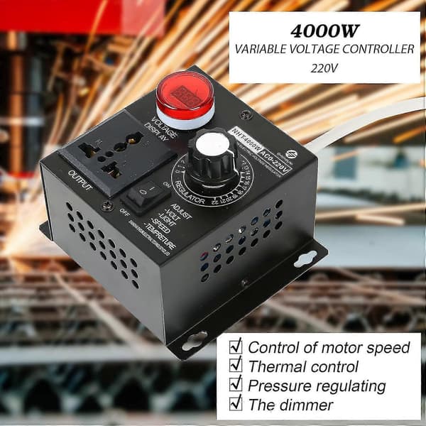 AC 220V 4000W SCR Spenningsregulator, Elektrisk Spenningsregulator, Motor, Viftehastighetskontroller, Lysdimmer, Motor Arbeidstemperatur