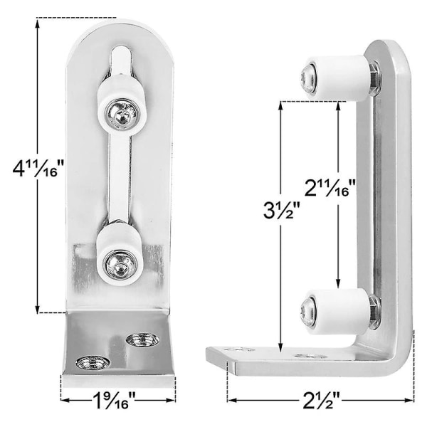 Moderne Chrome Skydedørsgulvguide Kuglelejer Justerbar Stay Roller Vægmounted System