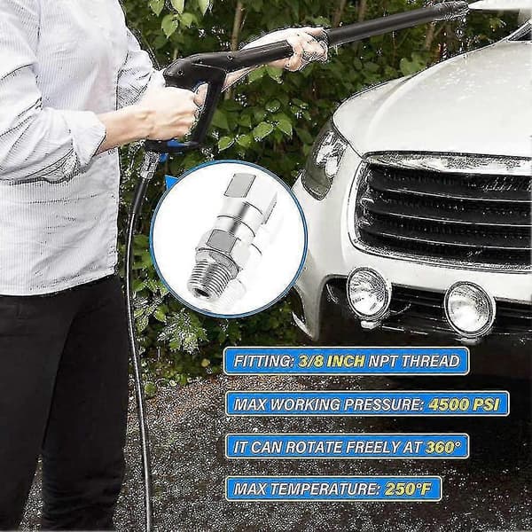 2 st Högtryckstvättsvivel, 3/8 tum Npt Hankontakt