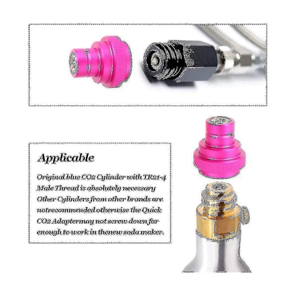 CO2 Hurtigadapter for Duo-Quick Connect QC, Art og Terra, erstatning for CO2-flaske TR21-4 hann