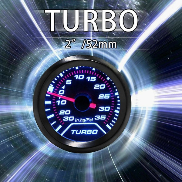 Universal 2\" 52mm Turbo Boost Måler 12v 30-35psi Turbo Tryk Manometer Bil Boost Controller Kit Med PVC Slange