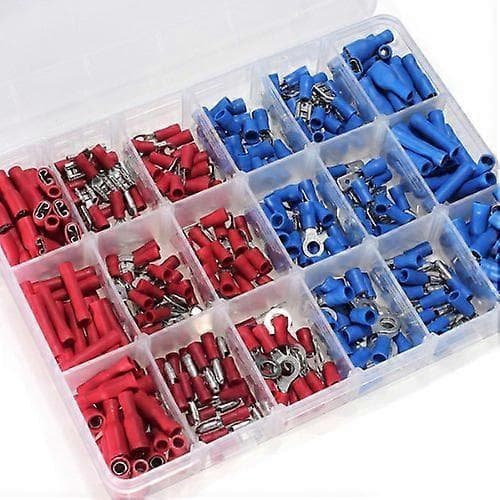Kabelsko terminalbox 360PCS O-typ kulterminal kombination fjäder 18 sorters terminaler