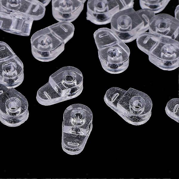 100 st Plastglasfäste Transparenta Spegelskåpsfästklämmor