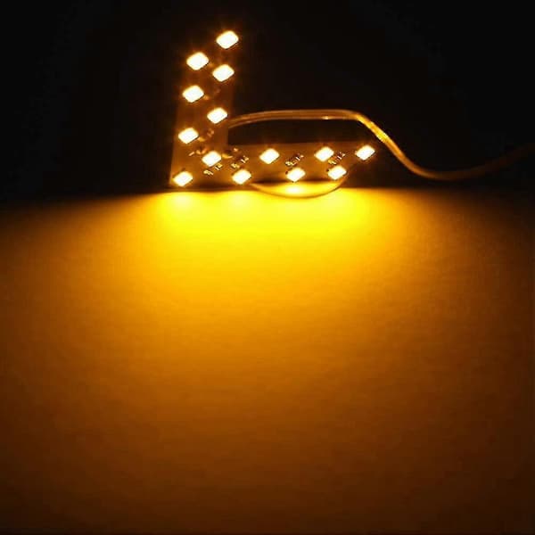 2 stk 14 SMD LED bakspeilindikator blinklys, gult lys