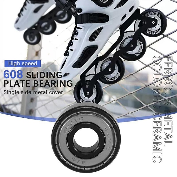 16 stk Keramiske 608 lejer 8*22*7 mm ABEC-11 Hybrid 6 hvide ZrO2 bolde Skateboardlejer Skating Inline Roller