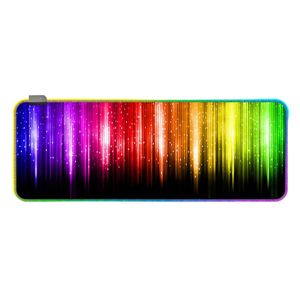 Farverig RGB Lyseffekt Gummi Computer Spil LED Mussemåtte til Kontor