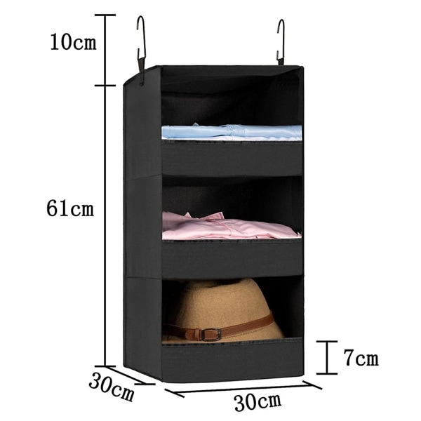 3-hylde Hængende Skab Organizer og Opbevaring, Sammenklappelig Hængende Skabshylder, Hængende Organizer