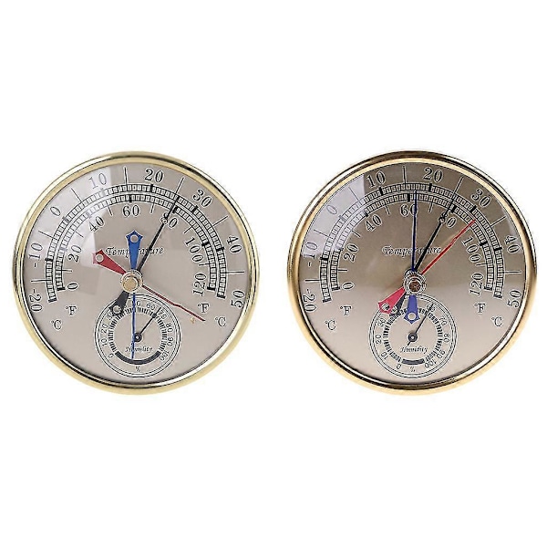 5\" Min Max Termometer Hygrometer Väggmonterad Hängande Analog Temperatur Luftfuktighet