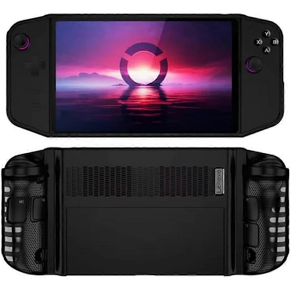 TPU-kotelo Lenovo Legion GO:lle - Iskun- ja naarmuuntumissuojattu, jalustalla (Musta)