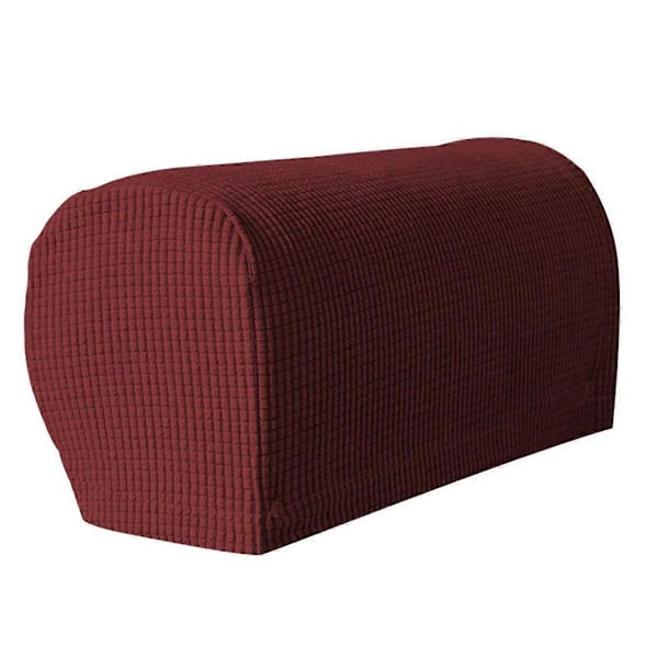 2 ST Mjuka Stretch Plysch Armstödsskydd, Stretch Armstödsskydd för Stolar/Soffor, Soffarmsskydd, Vinröd