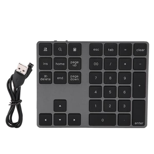 Langaton Bluetooth-numeronäppäimistö Apple PC:lle - Musta 34 näppäintä
