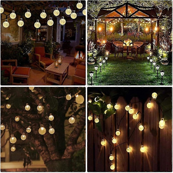 Solarslinga, 9M 50 LED Ljusslinga Utomhus och Inomhus 8 Lägen IP65 Vattentät, USB-slinga för Jul, Fest, Trädgård, Uteplats, Balkong