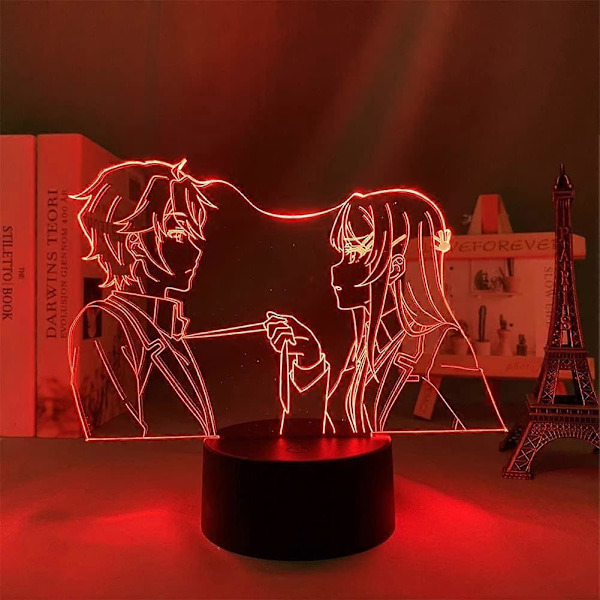 SBSG Sakurajima Mai ja Azusagawa Sakuta Anime 3D LED yövalo makuuhuoneen koristeeksi, USB+paristokäyttöinen Manga-lamppu Bunny Girl Senpai Valent