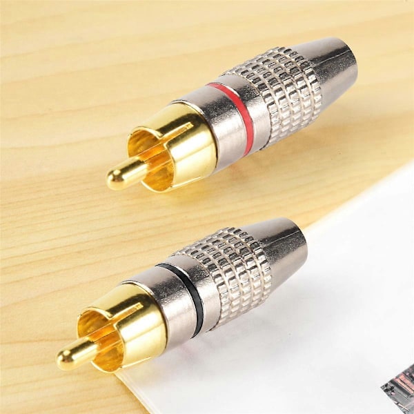 20 kpl RCA-liitin Audio Video Lukittava Kaapelin Liitin Kullattu