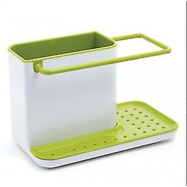 Lysegrøn plastik køkkenvask redskabsholder (21x11,5x12cm)