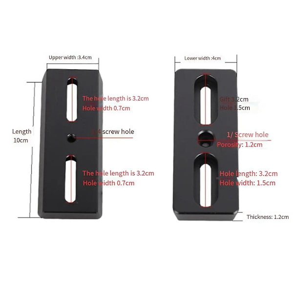 Multifunktionel Dovetail Plade Sort Teleskop Tilbehør Teleskop Til Dovetail Plade (10cm)