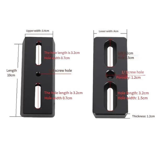 Multifunktionell Svart Teleskoptillbehör för Dovetailplatta (10cm)