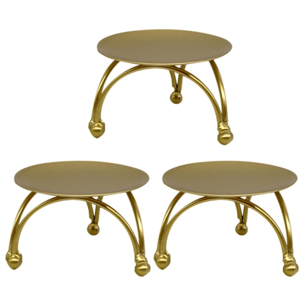 Eurooppalaistyylinen kynttilänjalka rautainen kynttilänjalka Retro pyöreä pöytä kultainen kotiin juhlallinen koriste 3
